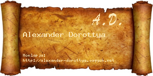 Alexander Dorottya névjegykártya